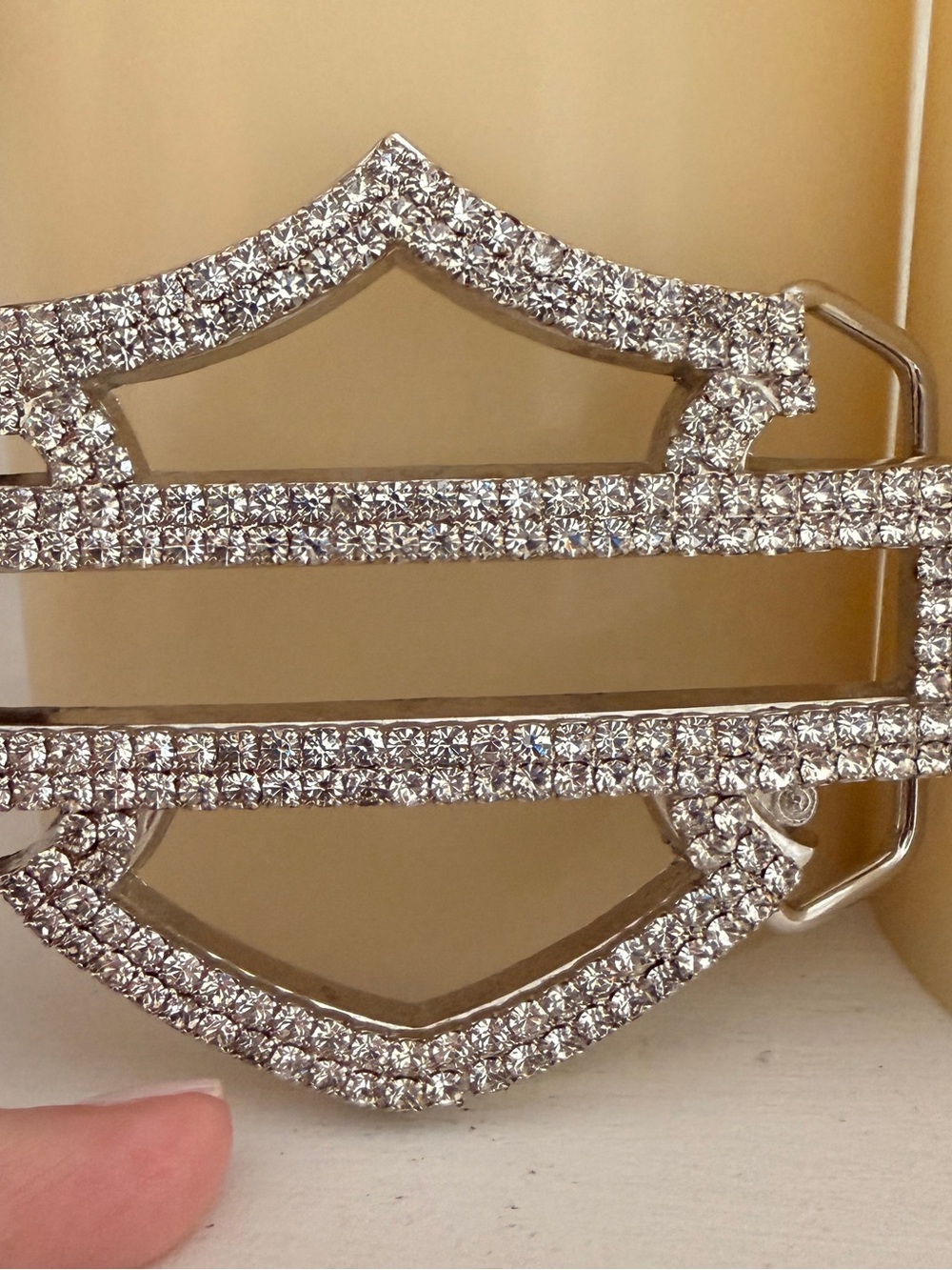 Harley-Davidson Belt Buckle Bar & Shield Women’s 2005 w/ Rhinestones, NEW pls rd - Picture 5 of 12